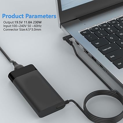 New 230W 4.5mm Blue Tip Charger Compatible with HP M41303-001 Omen 15 16 Victus 16 Zbook Fury 16 G8