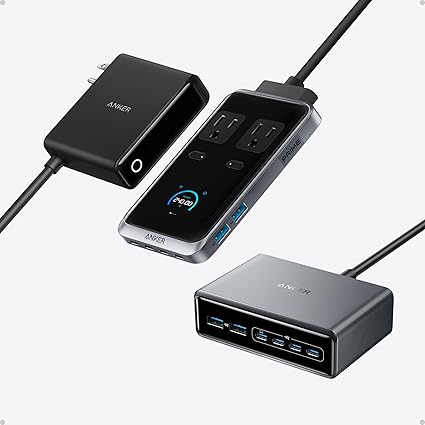 Anker Prime Charging Station, 240W Max 8-in-1 USB C Power Strip with Anker 200W 6-Port GaN Charging