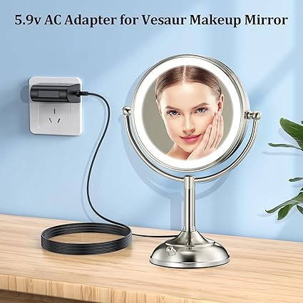 Original 5.9V Charger for VESAUR D8512 8.5" & D1003 10" Lighted Makeup Mirror Power Supply for Vesau