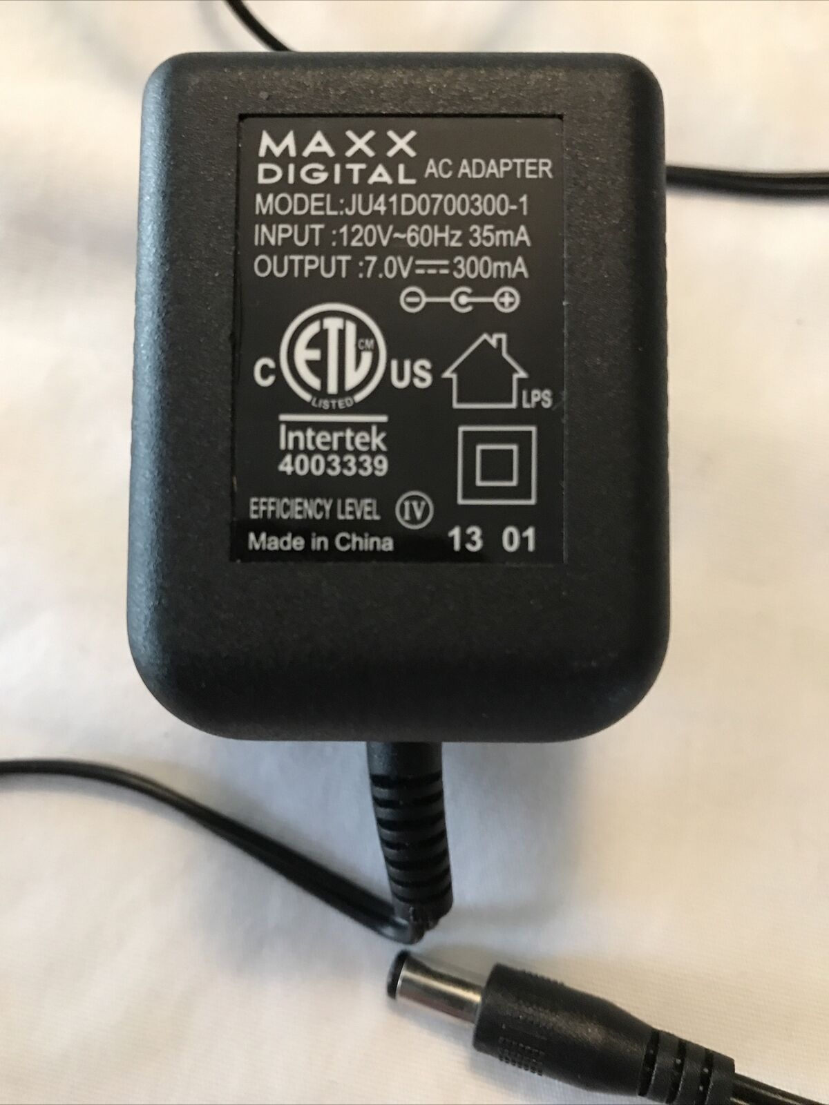 MAXX Digital Ac Adapter Model:JU1D0700300-1 Input 120V60Hz35mA Output:7.0V..300 Brand: MAXX Compa